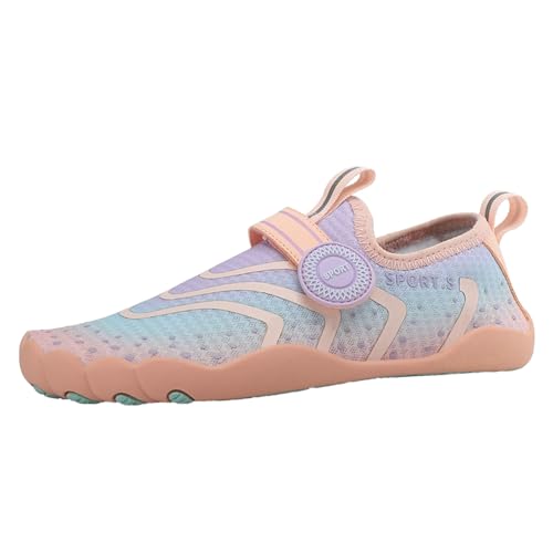 Damen Barfußschuhe - Sommer Sports & Outdoor Shoes Atmungsaktiv Bequem Herren-Laufschuhe Orthoshoes Frauen rutschfest Waterproof Schnell Badeschuhe Summer for Women Barfuß Sneaker Rosa, 38 F von SKFLABOOF