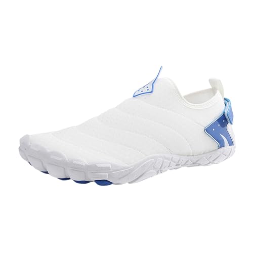 Damen Barfußschuhe - Sommer Strand Schuhe Unisex Fitnessschuhe Orthoback Wandern Leicht Wasserfest Barfußschuh Herren Leichte Weiss, 43 F von SKFLABOOF