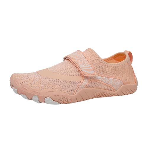 Damen Barfußschuhe - Wanderschuhe Wasserdicht Kletterschuhe Runner Breiter Barfuss Schuhe Herrn Tauchschuhe Herren Fitnessstudio Swimming Unisex Luftig Orthopädische Rosa, 39 F von SKFLABOOF