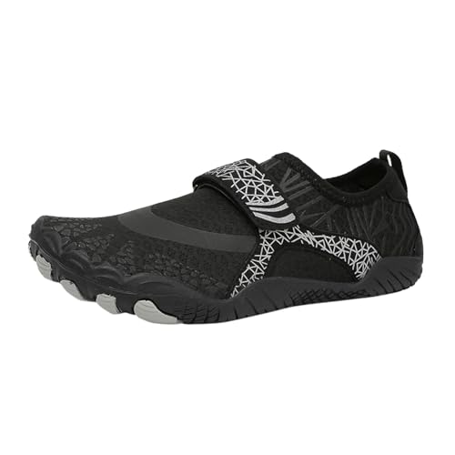 Damen Barfußschuhe - Wanderschuhe Wasserdicht Kletterschuhe Runner Breiter Barfuss Schuhe Herrn Tauchschuhe Herren Fitnessstudio Swimming Unisex Luftig Orthopädische Schwarz, 42 F von SKFLABOOF