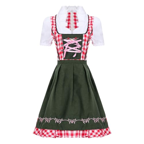 Damen Outfit Lang Damen Schnürung Schürze Dirndl Kleid Rock Midi Kurz Dirndlschürze Dirndel Oktoberfest Besondere Anlässe Trachtenrock von SKFLABOOF