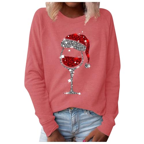 Damen Weihnachtspullover Winter Dicke Fleecepullover Ohne Kapuze Ugly Christmas Sweater Lustig Langarm Pärchen Weihnachtsoutfit Personalisierte Pullover Rosa M von SKFLABOOF