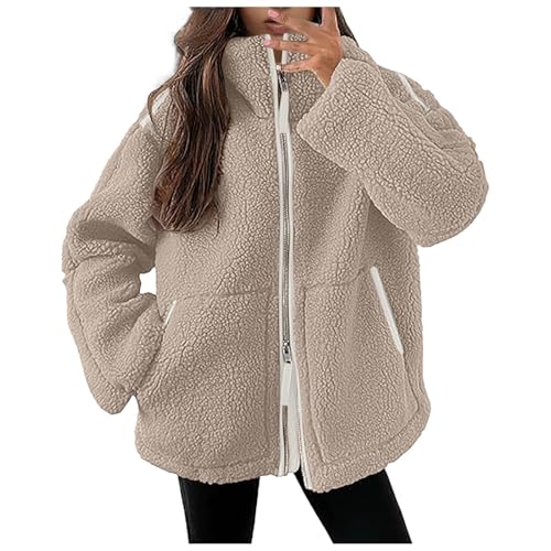 Damenmode Sale, Teddy Damen Jacke Winterjacke Warm Teddyfleece Kuschel Mantel Winter Wolle Fleece Teddy-Jacke Flauschig Übergang Sherpa Coffee, XL Damenmode Sale, Teddy Damen Jacke Winterjacke Warm Teddyfleece Kuschel Mantel Winter Wolle Fleece Teddy-Jacke Flauschig Übergang Sherpa Coffee, XL von SKFLABOOF