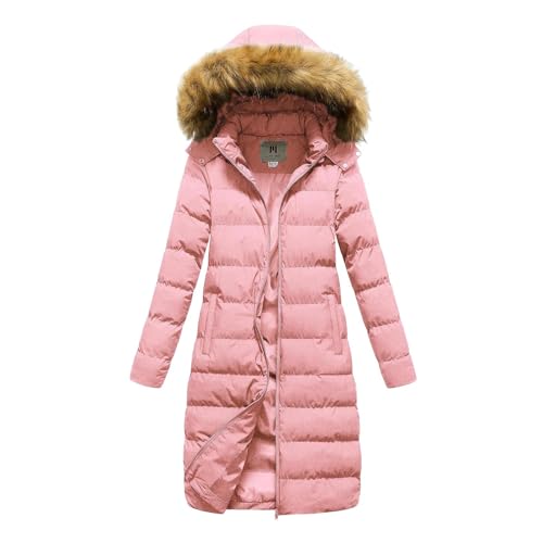 Daunenmantel Damen Parka Parka Boston Winterparka Sale Winter Steppjacke Leichte Puffer Jacke Übergangsjacke Übergangsjacke Rosa 5XL von SKFLABOOF