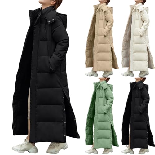 Daunenmantel Damen Übergangsjacke Parka Boston Puffer Jacke Sale Winter Übergangsjacke Outdoor Steppmantel Elegant Steppjacke Grün 3XL von SKFLABOOF