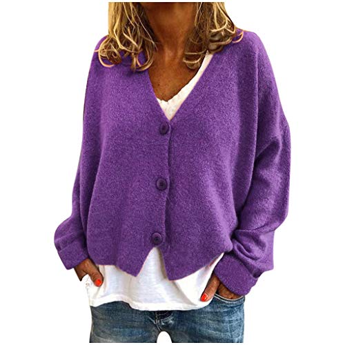 Deals of The Day, Damen Strickjacke - Damen Strickjacke Strickpullover Damen Bolero Jacke Kurze Kurz Cardigan Strickjacken Elegant Elegante Pullover Strick Pullover Für Damen Lila, 3XL Deals of The Day, Damen Strickjacke - Damen Strickjacke Strickpullover Damen Bolero Jacke Kurze Kurz Cardigan Strickjacken Elegant Elegante Pullover Strick Pullover Für Damen Lila, 3XL von SKFLABOOF