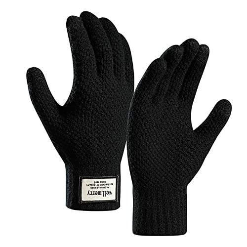 Deals of The Day, EIN Stück Thermohandschuhe Winter Damen Wärmende Handschuhe Handschuh Herren Mit Touch Fahrrad Reithandschuhe Warm Warme Schwarz, Einheitsgröße von SKFLABOOF