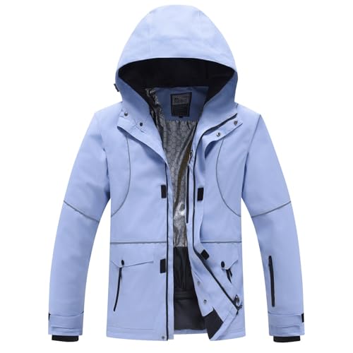 Deals of The Day, Herren Skijacke Winter Jacke Winterjacke Frauen Schneejacke Damen Snowboardjacke Ski Outdoorjacke Wasserdicht Atmungsaktiv Light Blue, XXL von SKFLABOOF