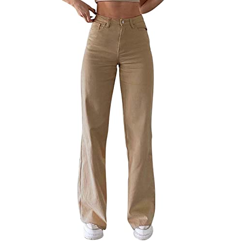 Deals of The Day, High Waist Jeans Damen Weite Wide Leg Stretch Baggy Low Grosse Grössen Mom-Jeans Hose Trendyol Kleid Mom Khaki, M Deals of The Day, High Waist Jeans Damen Weite Wide Leg Stretch Baggy Low Grosse Grössen Mom-Jeans Hose Trendyol Kleid Mom Khaki, M von SKFLABOOF