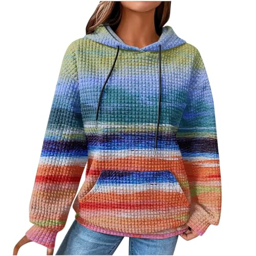 Deals of The Day, Hoodie Damen Oversize - Kleidung Aufdruck Jacke Sweatshirt Palm Angels Backprint Kapuzenpullover Basic Sport Pulli Kapuzenpulli (Blau, XL) von SKFLABOOF