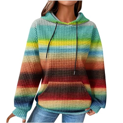 Deals of The Day, Hoodie Damen Oversize - Kleidung Aufdruck Jacke Sweatshirt 1 Backprint Kapuzenpullover Basic Sport Pulli Kapuzenpulli (Grün, 3XL) von SKFLABOOF