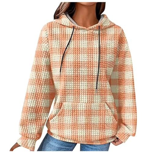 Deals of The Day, Oversized Hoodie - Hoodies Damen Kapuze Baggy Sweatshirt Jacke Oversize Shirt Teenager Mädchen Pullover (Gelb, 5XL) von SKFLABOOF
