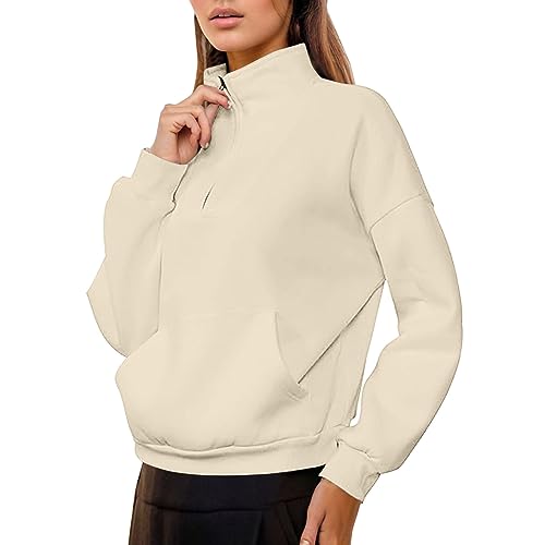 Deals of The Day, Pullover Teenager Mädchen Plus Size Damen Bekleidung Für Lieblingsstück Klamotten Trend Shirt Oversize Coole Mode Beige, L von SKFLABOOF