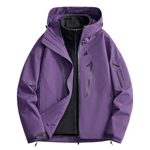 Deals of The Day, Skijacke Damen Herren Winterjacke Männer Jacke Winter Wasserdicht Snowboardjacke Warm Fahrradjacke Arbeits Skijacken Für Lila, L von SKFLABOOF