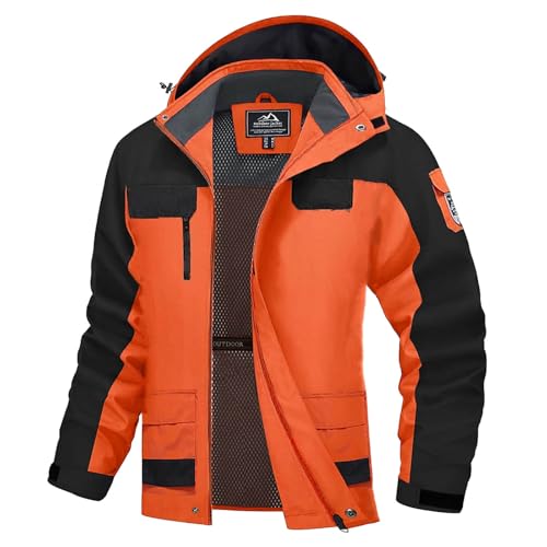 Deals of The Day, Skijacke Damen Mantel Winter Wasserdicht Winterjacke Outdoor Herren Warm Skianzug Männer Jacke Mens Jacket Mann Orange, 7XL von SKFLABOOF