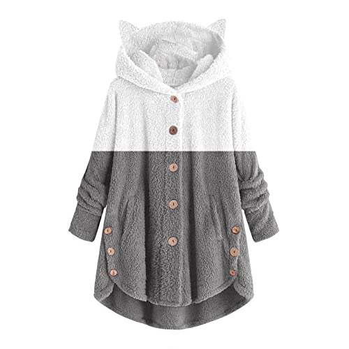 Fleece Jacke Damen - Fleecejacke Pullover Classic Daunenjacke Shirtjacke Winter Jacken Für Fitness Langarm Fleecemantel Laufjacke F Weiss, M von SKFLABOOF