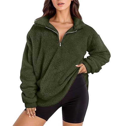 Fleecejacke Damen - Plüschjacke Daunenjacke College Sportliche Shirtjacke Fleece Outdoor Fleecepullover Langarm Warm Übergangsjacke Jacken Steppjacke F AG, 5XL von SKFLABOOF