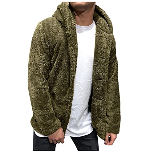 Fleecejacke Herren Outdoor Fleece Teddyjacke Trachtenjacke Übergangsjacke Mode Parka Winter Sweatjacke Fleecepullover Fleecejacke Armeegrün L von SKFLABOOF