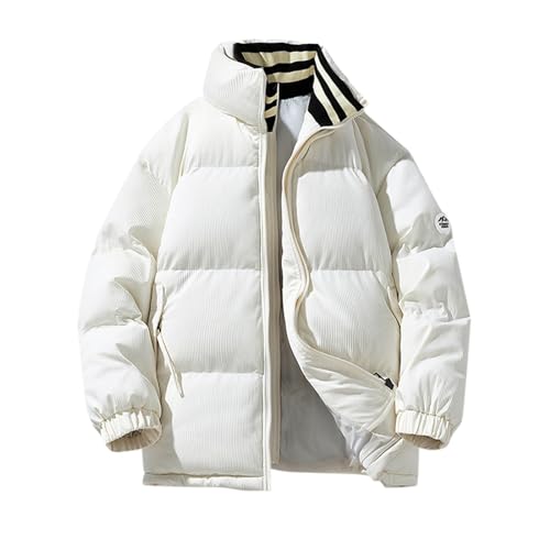 Herren Winterjacke Sale, Daunenjacke Herren Sportjacke Winter Jacke Winterjacken Männer Sportlich, Elegante Fahrradjacke Jogging Arbeitsjacke Weiss, M von SKFLABOOF