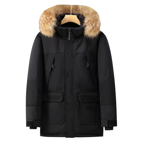 Herren Winterjacke Sale, Herren Winterjacke Puffer Jacke Sportjacken Für Arbeitsjacke Wasserdicht Sweatjacke Mit Kapuze Outdoorjacke Autumn Jacket Men Herren-Jacken Schwarz, XXL von SKFLABOOF