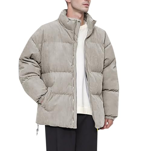 Herren Winterjacke Sale, Puffer Jacke Herren Herren-Jacken Winter Coat Men Winterjacke Herre Herrenjacke Outdoor Jacken Light Jacket Laufjacke Grau, M von SKFLABOOF