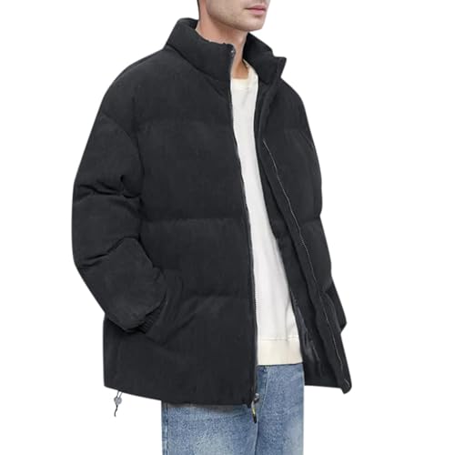 Herren Winterjacke Sale, Puffer Jacke Herren Herren-Jacken Winter Coat Men Winterjacke Herre Herrenjacke Outdoor Jacken Light Jacket Laufjacke Schwarz, XL von SKFLABOOF