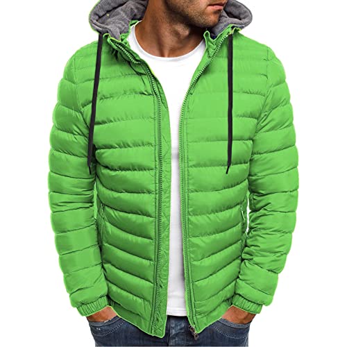 Herren Winterjacke Sale, Puffer Jacke Herren Herrenjacken Übergang Softshelljacken Winter Parka Sportjacke Jacken Arbeitsjacke Winterjacke Wasserdicht Grün, M von SKFLABOOF