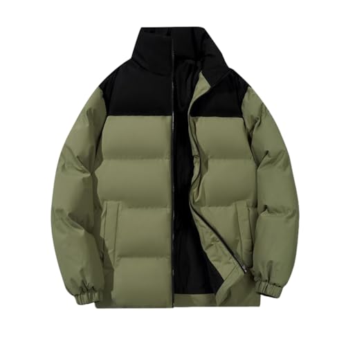 Herren Winterjacke Sale, Puffer Jacke Herren Laufjacke Winterparka Wasserdicht wasserdichte Daunenjacke Steppjacke Leicht Ultraleichte Leichte Grün, XL von SKFLABOOF