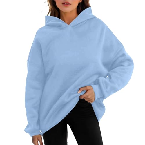 Hoodie Damen Oversize Hoodie Kapuze Damen Pullover Streetwear Damen Basic Warm Mit Taschen Vintage Plus Size Sweatjacke Hoodie Kapuzenpullover Hoodie Jacke von SKFLABOOF