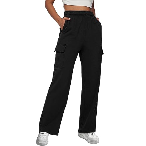 Jogginghose Damen Baggy, Sale Angebote, Damen Sporthose Fahrradhose Softshellhose Joggpants Elegant Baggy Hosen Sommer Freizeithose Hose Weites Bein Damenhosen Große Größen Schwarz, XL von SKFLABOOF