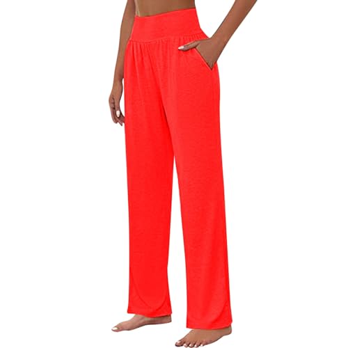 Jogginghose Damen Baggy, Sale Angebote, Sporthose Damen Große Größen Outdoorhose Lässige Hosen Activewear-Hosen Für Sweatpants Bequeme Hose Lang Sommerhose Arbeitshose Outdoor Rot, S von SKFLABOOF