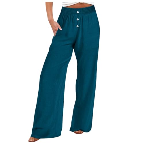 Jogginghose Damen Baggy, Sale Angebote, Sporthose Damen Große Größen Yoga Hose Mit Weitem Bein Arbeitshosen Pants Baggy Jogpants Elegant Jogginghose Weites Stoffhose Sweathose Marineblau, L von SKFLABOOF