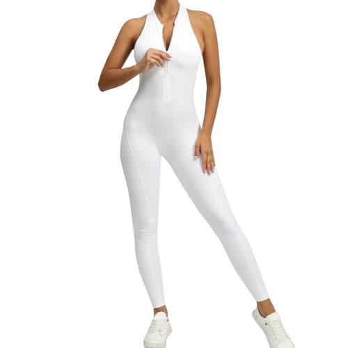 Jumpsuit Damen Elegant - Skims Dupe Overall Ärmellos Romper Bauchweg Einteiler Damen Bodysuit Women Ganzkörperanzug Für Hochzeit Weiss, S von SKFLABOOF