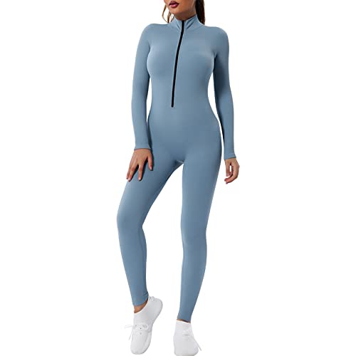 Jumpsuit blau, Jumpsuit Damen elegant skims Dupe Overall Einteiler Romper Damen Bodysuit Women ganzkörperanzug eng für Hochzeit Blau, M von SKFLABOOF