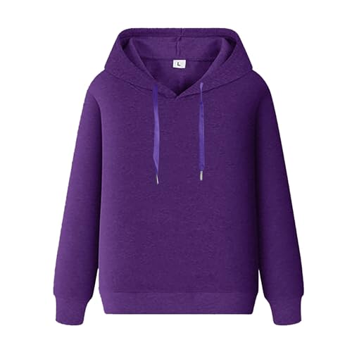 Kapuzenpullover für Herren - Kängurutasche Pullover Winter Casual Langarm Y2k Hoodie mit Taschen Oversize Arbeitspullover 2024 Sweatshirts Streetwear Sweatjacke Kordelzug Kapuzenjacke Lila L von SKFLABOOF