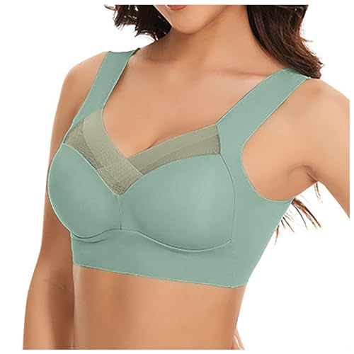 Meine bestellungen, 1PC Damen-BHS - Sport BH Damen Comfit Underwear Stützende BHS Comfort Anti Durchhänger Büstenhalter Women's Hatme Original Soft Ohne Buegel (Grün, XL) von SKFLABOOF