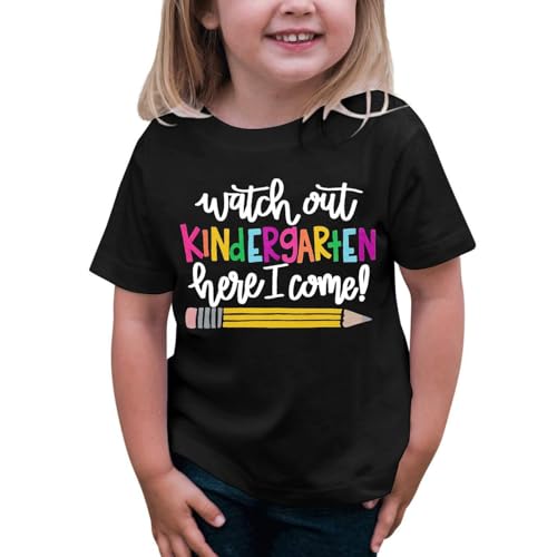 Meine bestellungen, 1St Day of School Teacher Shirt - Kinder Watch Out Preschool I Come!Schulkind Tshirt Jungen Kinder T Shirt Mädchen Clothes Sport Outfits Tshirts Schwarz, 110 von SKFLABOOF