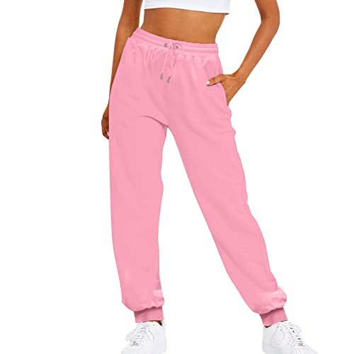 Meine bestellungen, Baggy Jogginghose Damen Pants Yoga Freizeithose Hosen Gym Hose Elegante Trainingshose Lang Fahrradhose Outdoor Rosa, XXL von SKFLABOOF