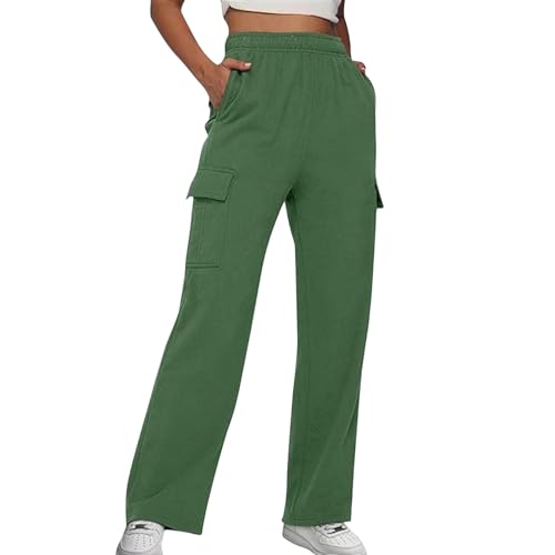 Meine bestellungen, Capri Sporthose Damen Lockere Sommerhose Baggy Hosen Joggpants Elegant Sweatpants Jogginghose Breite Leichte Outdoor Hose Grün, L von SKFLABOOF