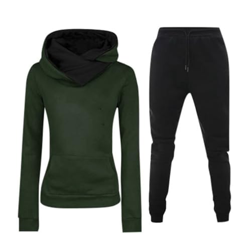 Damen Jogginganzug Sportanzug Gym Set Teenager Mädchen Homewear Clothes Women Eleganter Zweiteiler Sport Sets Sportsachen AG, L von SKFLABOOF