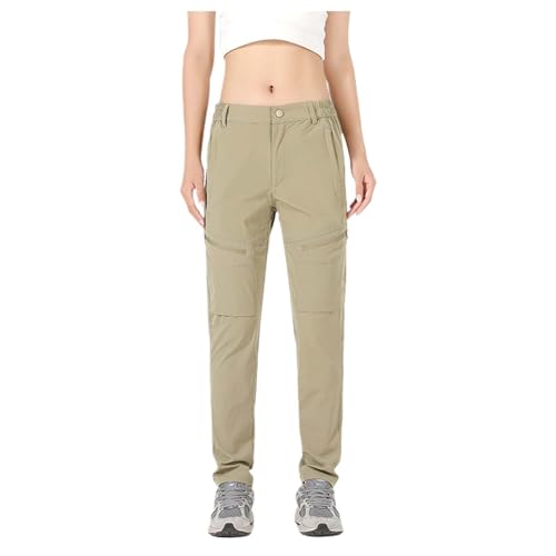 Meine bestellungen, Jogginghose Damen Baggy Lang Yoga Pants Wanderhosen Sporthosen Treckinghose-Damen Elegante Leichte Wanderhose Sweathose Khaki, 3XL von SKFLABOOF