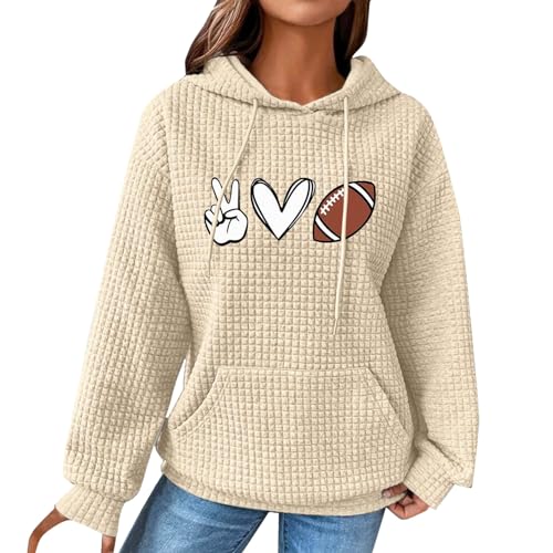 Meine bestellungen, Oversized Hoodie - Damen Sweatjacke Mit Kapuze Oberteil Sport Jacke Basic Hoody Oversize Pullover Streetwear Sweatshirts Pulli (Beige, L) von SKFLABOOF