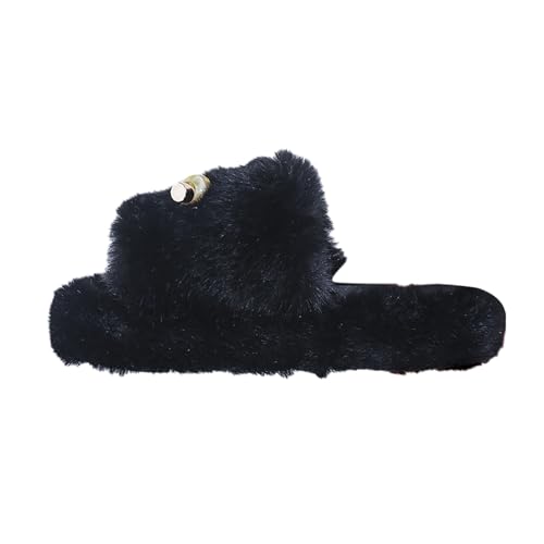 Meine bestellungen, Plüsch Hausschuhe Damen - Halloween Lustige Herren Kuschelig Schnappi Hausschuh Home Slippers Women Winter Flauschige Für Schwarz, 40 von SKFLABOOF