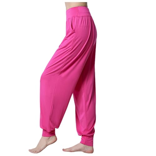 Meine bestellungen, Sporthose Damen Große Größen Wide Leg Hose Mit Weitem Bein Weites Sommer Sport Elegante Jogginghose Outdoor Trekking Capri Hot Pink, S von SKFLABOOF