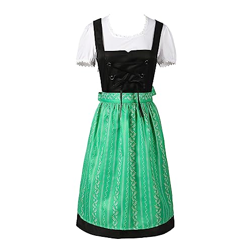 Meine bestellungen, Trachtenrock Damen - Dirndlkleid Trachtenbluse Oktoberfest Deko Trachtenmode Dirndlblusen Midi Hochgeschlossen Dirndl Bluse Trachtenkleid Grün, XL von SKFLABOOF