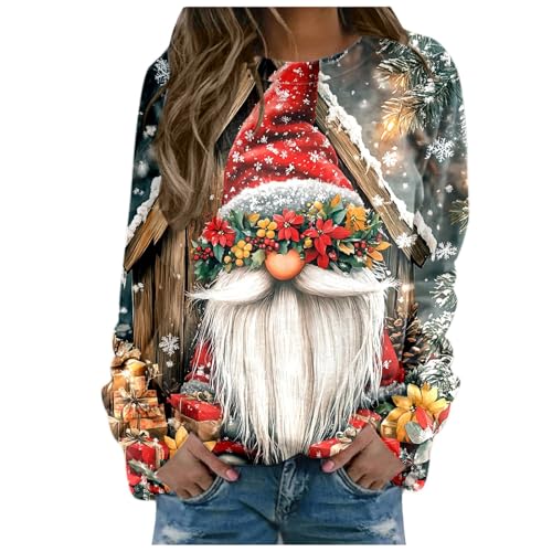 Meine bestellungen, Weihnachtspullover Damen Lustig Oberteile Sweater Christmas Casual Outfit Damenpullover Langarm Y2k Pullover Partner Pulli Lila, XL von SKFLABOOF