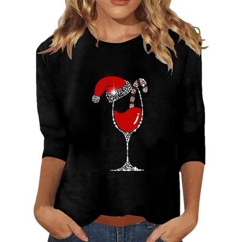 Meine bestellungen anzeigen, Weihnachts Bluse Damen Christmas Vacation Sweater T-Shirt Shirt 3/4 Arm Weihnachtskleider Pullover Pullis Oberteile Grün, XXL von SKFLABOOF