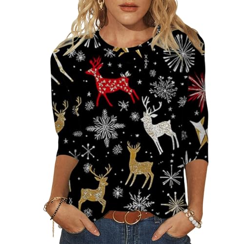 Meine bestellungen anzeigen, Weihnachts Bluse Damen Shirt 3/4 Arm Christmas Pullover Weihnachtsbekleidung Sweater Blusenshirt T-Shirt Schwarz, S Meine bestellungen anzeigen, Weihnachts Bluse Damen Shirt 3/4 Arm Christmas Pullover Weihnachtsbekleidung Sweater Blusenshirt T-Shirt Schwarz, S von SKFLABOOF