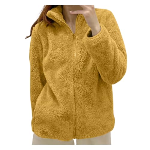 Meine bestellungen anzeigen 2024, Damen Teddy Jacke Übergang Teddyfleece Fleecejacke Mantel Winter Wolle Fleece Teddy-Jacke Winterjacke Teddyjacke Jacke Gelb, XL Meine bestellungen anzeigen 2024, Damen Teddy Jacke Übergang Teddyfleece Fleecejacke Mantel Winter Wolle Fleece Teddy-Jacke Winterjacke Teddyjacke Jacke Gelb, XL von SKFLABOOF