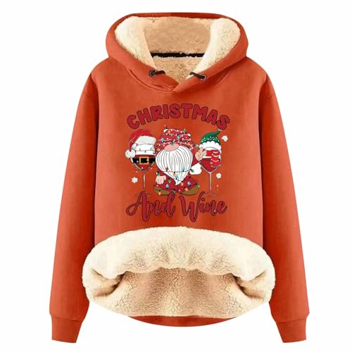 Meine bestellungen anzeigen 2024, Weihnachts Hoodie Damen Ugly Christmas Sweater Pullover Herren Weihnachten Hoody Mit Kapuze Fleece Für Weihnachtspullover Orange, 5XL von SKFLABOOF